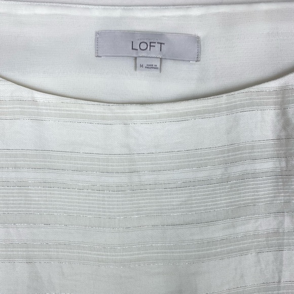 LOFT White Metallic Pearl Size Medium - Picture 5 of 8